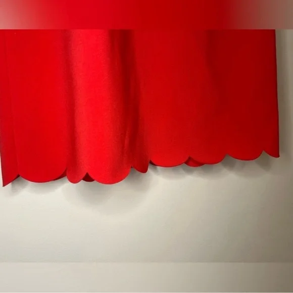 J. Crew - Coral Sheath Dress Scalloped Edge Sleeveless - Size 4 - Picture 6 of 9